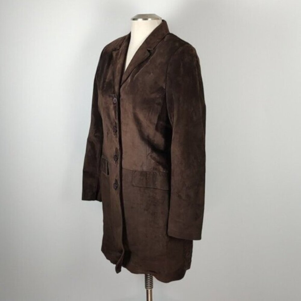 NWOT 100% Suede Danier Jacket Lined Size Womens 10-12 Brown - Picture 9 of 11